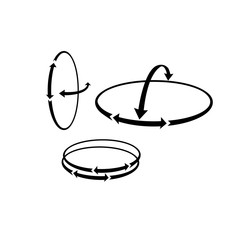 The round Arrows showing the complex hinge