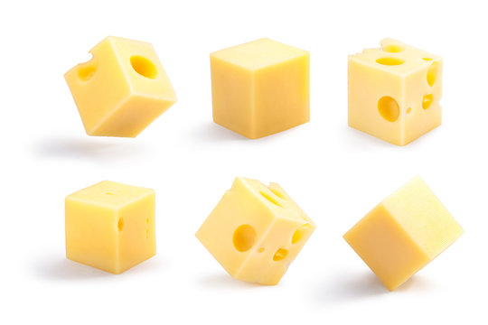 Holey and plain cheese cubes set, paths
