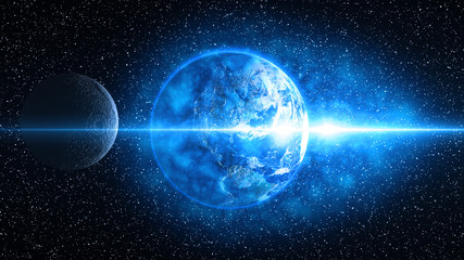 Planet Earth in space.Globe in galaxy. Elements of this image furnished by NASA