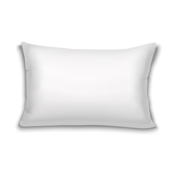 vector realistic white rectangular pillow