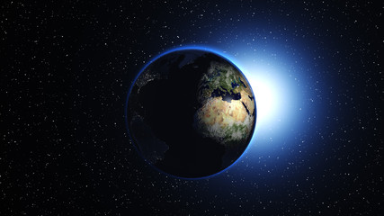 Planet Earth in space.Globe in galaxy. Elements of this image furnished by NASA