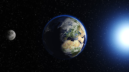 Fototapeta na wymiar Planet Earth in space.Globe in galaxy. Elements of this image furnished by NASA