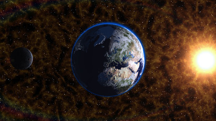 Obraz na płótnie Canvas Planet Earth in space.Globe in galaxy. Elements of this image furnished by NASA