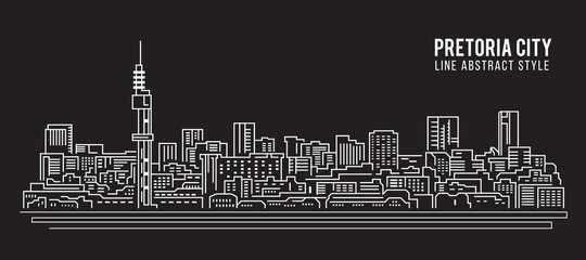 Cityscape Building Line art Vector Illustration design - Pretoria city