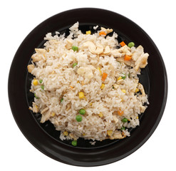 Chinese food. Rice with chicken nuggets