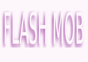 flash mob en lettres violet sur affiche