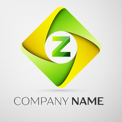 Letter Z vector logo symbol in the colorful rhombus. Vector template for your design