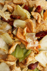 Chinese food. Sweet and sour chicken with vegetables