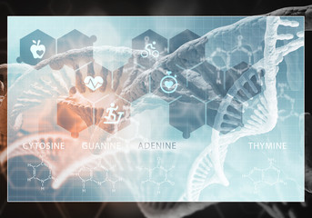 Fototapeta premium Medicine user interface, 3D rendering