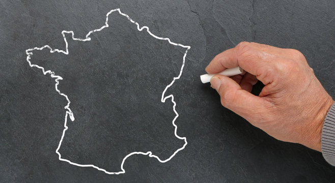 Carte de France sur ardoise 