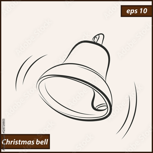 &quot;Vector illustration. Illustration shows a Christmas bell. Holiday&quot; Stock image and royalty-free