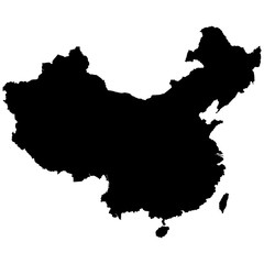 Карта Китайской Народной Республики. Векторная иллюстрация.