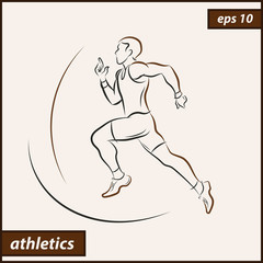 Fototapeta na wymiar Vector illustration. Illustration shows a athlete. Running man. Sport. Athletics