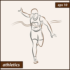 Vector illustration. Illustration shows a athlete. Running man. Sport. Athletics
