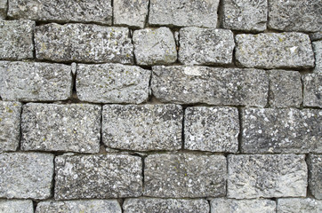 Old stone wall closeup
