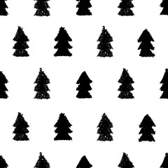 Obraz premium Christmas trees seamless pattern.