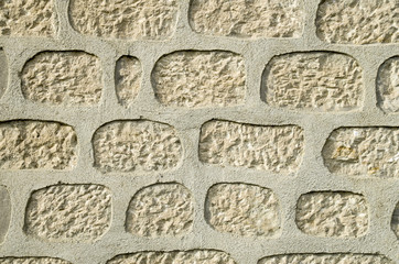 New stone wall closeup