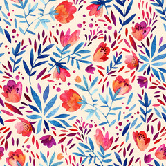 Stoffe zum Nähen Aquarell Blumen verzierten Musterdesign.