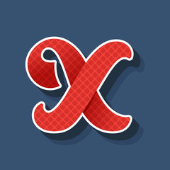 X letter logo. Vintage handmade sport script font.