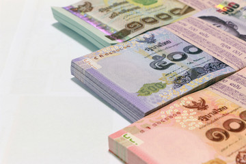 Money background ,Thai currency on White background