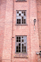Fototapeta na wymiar Deserted old brick power plant in Poland