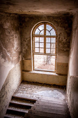 Deserted old brick power plant in Poland