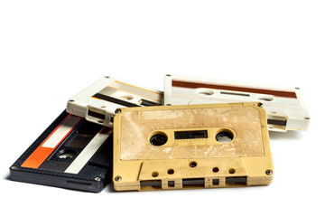 vintage cassette tape isolated white background