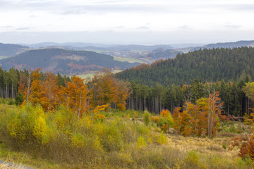 Panorama of Willingen in the Sauerland region (Germany)