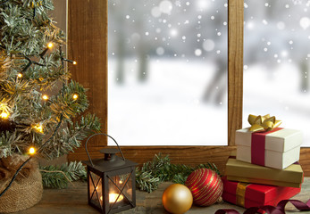 Christmas window background