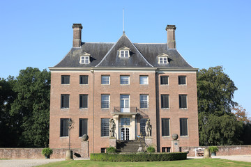 Fototapeta na wymiar The historic Castle Amerongen in The Netherlands, Dutch Renaissance Style 