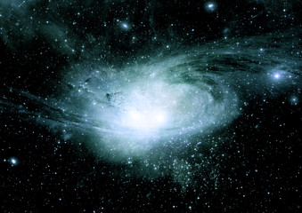 Stars, dust and gas nebula in a far galaxy