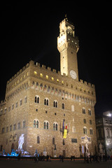 Fototapeta premium Palazzo Vecchio by night, Florence, Italy