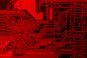 Red circuit board electronic for background/texture.