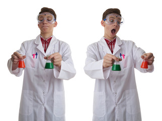 Cute teenager boy over white isolated background