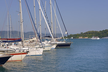 Fototapeta premium Port of Portovenere (or Porto Venere), is a town and comune located on the Ligurian coast of Italy in the province of La Spezia