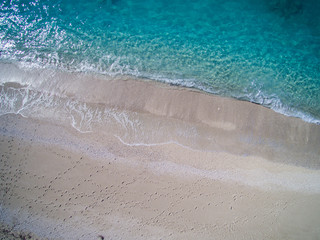 Aerial of the amazing Porto Katsiki beach in Lefkada island Greece