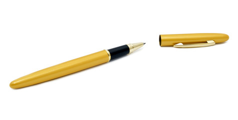 golden pen isolated