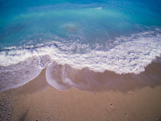 Aerial of the amazing Porto Katsiki beach in Lefkada island Greece