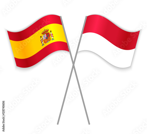 Spanish and Monegasque crossed flags. Spanish flag, Spain flag of ...