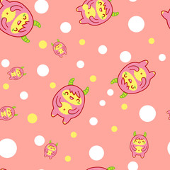 Seamless pattern with cute yeti. Vector illustration