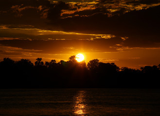 Sunset on the Zambezi River, Zimbabwe