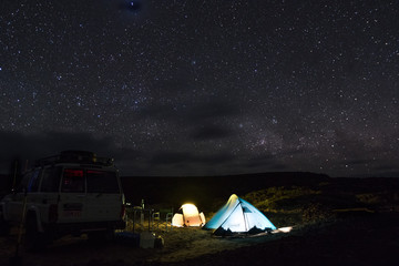 Fototapeta na wymiar Camp under the stars
