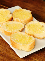 Home-made garlic and herb bread.