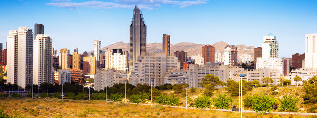 Panoramic view of new part of Benidorm