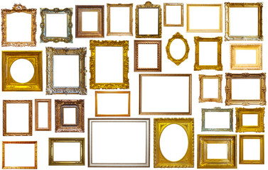 set of golden art frames