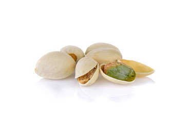 Pistachio nut on white background
