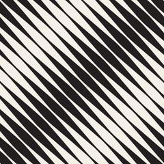 Vector Seamless Black and White Halftone Diagonal Stripes Pattern