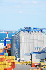 Port grain dryer and container