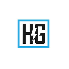 HG letter electric design vector illustration template, power H letter logo vector, letter H and G logo vector, creative Letter HG letter logo
