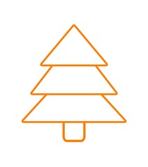 Fototapeta premium Tannenbaum Umriss orange